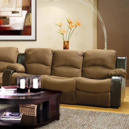 Comfortable Reclining Sofa with Built-In Cup Holders